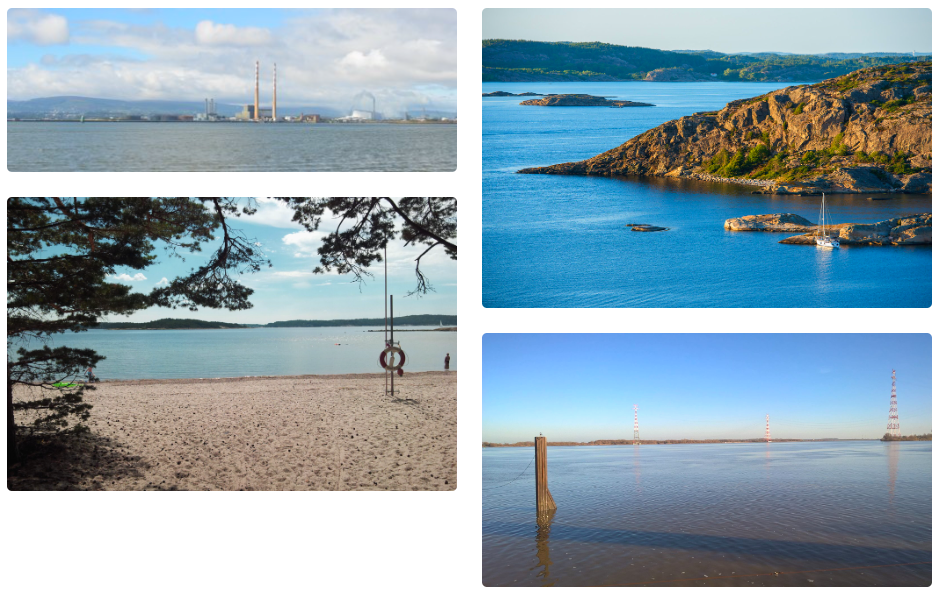 Ilustrative image collage of coastal images